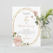 Oval Rahmen Quinceanera Einladung Spanisch (Stehend Vorderseite)