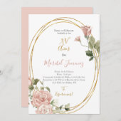 Oval Rahmen Quinceanera Einladung Spanisch (Vorne/Hinten)