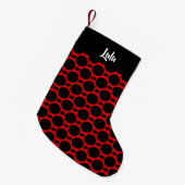 Oval rotes Schwarz Kleiner Weihnachtsstrumpf (Vorderansicht (hängend))