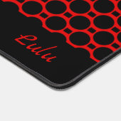 Oval rotes Schwarz Schreibtischunterlage (Ecke)