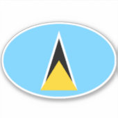 Oval Saint Lucia Flag Aufkleber (Vorderseite)