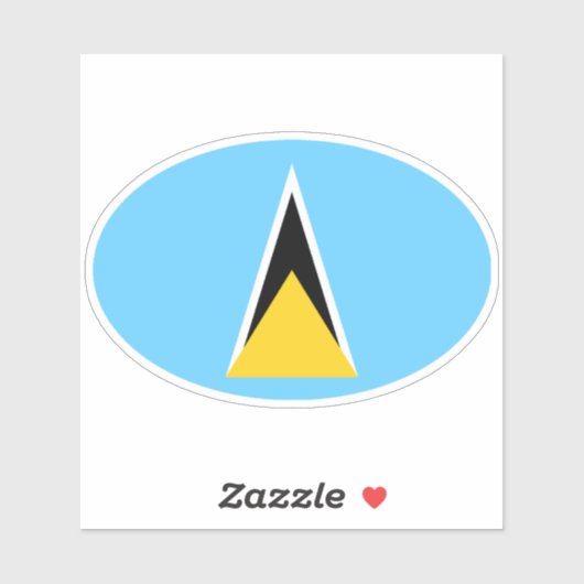 Oval Saint Lucia Flag Aufkleber (Blatt)