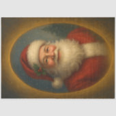 Oval Santa Christmas Portrait Decoupage Seidenpapier (Vorderseite)