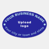 Oval Shape Business-Marke auf blauem Aufkleber (Vorderseite)
