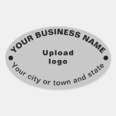 Oval Shape Business-Marke auf grauem Aufkleber (Vorderseite)