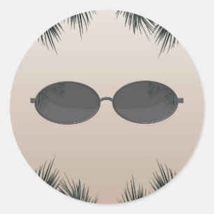 Oval Sonnenbrille Summer Beach Pool Party Runder Aufkleber