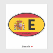 Oval Spain Flaggenstaat Code Vinyl Car Aufkleber (Blatt)