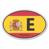 Oval Spain Flaggenstaat Code Vinyl Car Aufkleber (Vorderseite)