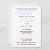 Oval Spanish Chic Floral Bouquet Photo Quinceañera Einladung (Rückseite)