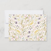 Oval Spring Boho Wildblume Pampas Wedding RSVP Karte (Rückseite)