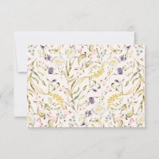 Oval Spring Boho Wildblume Pampas Wedding RSVP Karte (Rückseite)