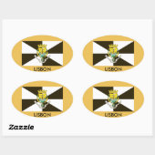 Oval Sticker für die Flagge von Lissabon (Blatt)