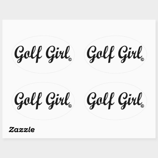 Oval Sticker für Golf Girl (Blatt)