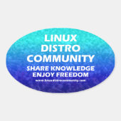Oval Sticker für Linux Distro Community (Vorderseite)
