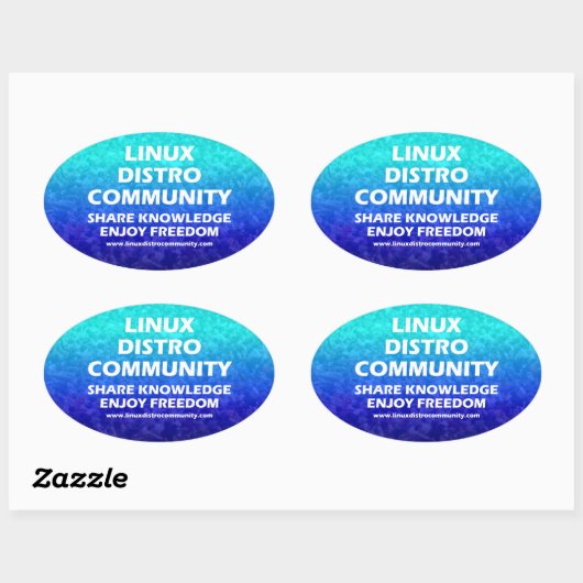 Oval Sticker für Linux Distro Community (Blatt)