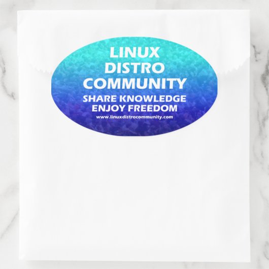 Oval Sticker für Linux Distro Community (Tasche)