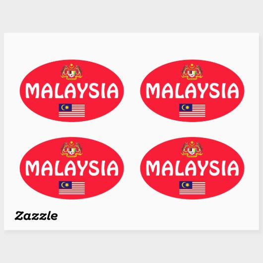 Oval Sticker für Malaysia (Blatt)