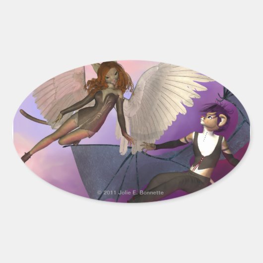 Oval-Sticker Ovaler Aufkleber (Vorderseite)