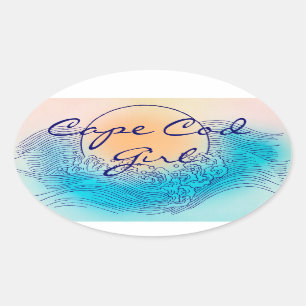 Oval Stickers für Cape Cod Girl (4 pro Blatt)