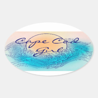 Oval Stickers für Cape Cod Girl (4 pro Blatt)
