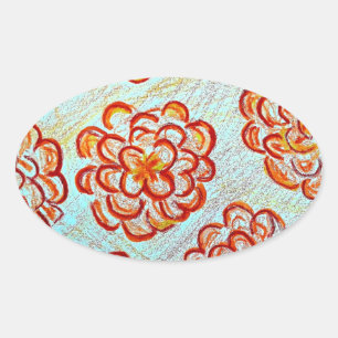 Oval Stickers Marigolds,