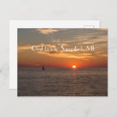 Oval Strand Postkarte (Vorne/Hinten)