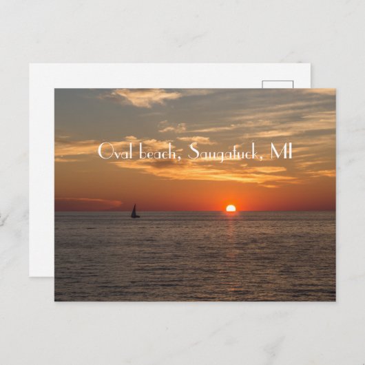 Oval Strand Postkarte (Vorne/Hinten)