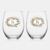 Oval Stripes-JS Weinglas Ohne Stiel (Vorderseite)