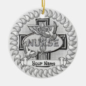 Oval-Taubenschwester Keramik Ornament (Vorne)