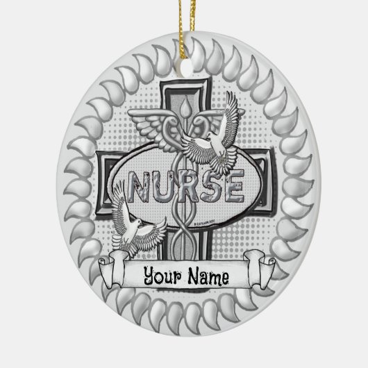 Oval-Taubenschwester Keramik Ornament (Links)