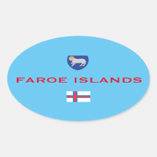 Oval Ticker auf der Färöer Insel im Euro-Stil Ovaler Aufkleber