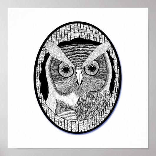 Oval Tree Owl Poster (Vorne)