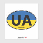 Oval Ukraine Flaggenstaat Code Vinyl Car Aufkleber (Blatt)