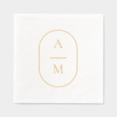 Oval Ursprüngliche Hochzeitsfoil geprägt Napkins Servietten Mit Folie (Vorderseite)