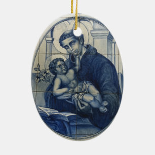Oval-Verzierung St. Antony Keramikornament
