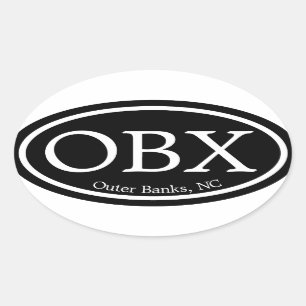 Oval von OBX-Außenbanken Ovaler Aufkleber