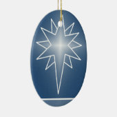 Oval Weihnachtsschmuck im Nordstern, blau (Rechts)
