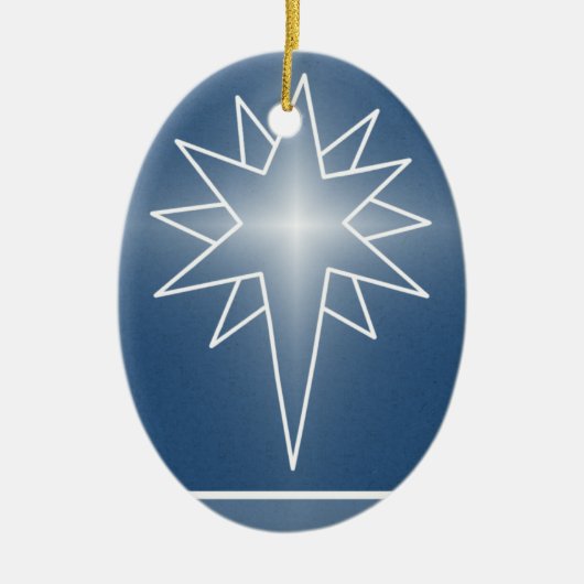 Oval Weihnachtsschmuck im Nordstern, blau (Vorne)