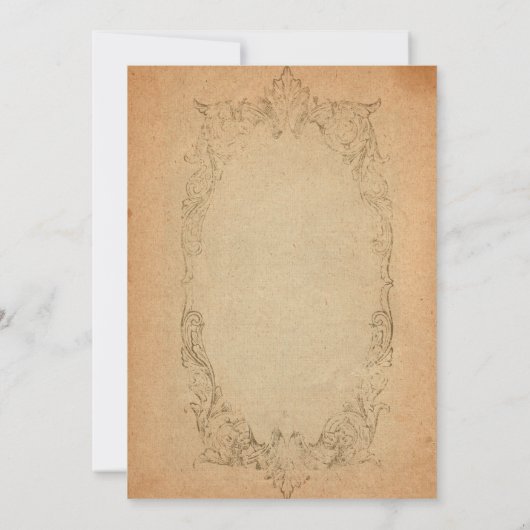 Ovale antike Kirche Hochzeit Einladung (Rückseite)