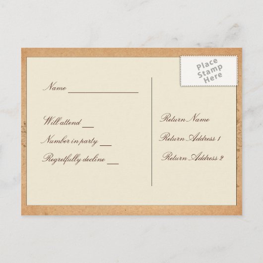 Ovale antike UAWG Einladungspostkarte (Rückseite)