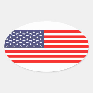 Ovale Aufkleber der amerikanischen Flagge Flagge