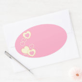 Ovale Aufkleber für das rosa Herz (Umschlag)