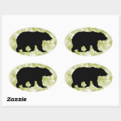 Ovale Aufkleber für die Silhouette Bären (Blatt)