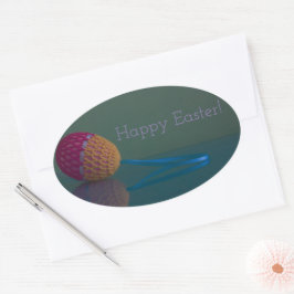 Ovale Aufkleber für Ostereier in farbenfrohen Croc