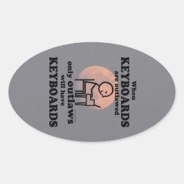 Ovale Aufkleber für Tastaturen verboten