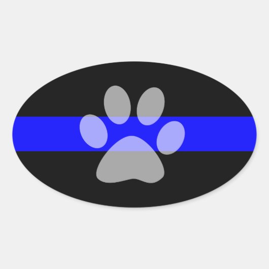 Ovale Aufkleber mit dünner blauer Linie (Set von 4 (Vorderseite)