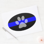 Ovale Aufkleber mit dünner blauer Linie (Set von 4 (Umschlag)