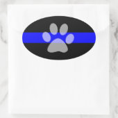 Ovale Aufkleber mit dünner blauer Linie (Set von 4 (Tasche)