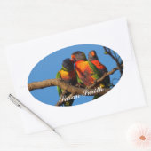 Ovale Aufkleber mit Foto - Rainbow Lorikeet (Umschlag)