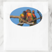 Ovale Aufkleber mit Foto - Rainbow Lorikeet (Tasche)